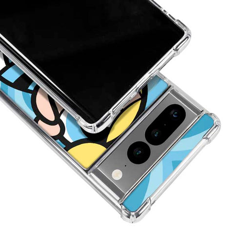 Cartoon Network Powerpuff Girls Bubbles Blue Hearts Google Pixel 7 Pro Clear Case